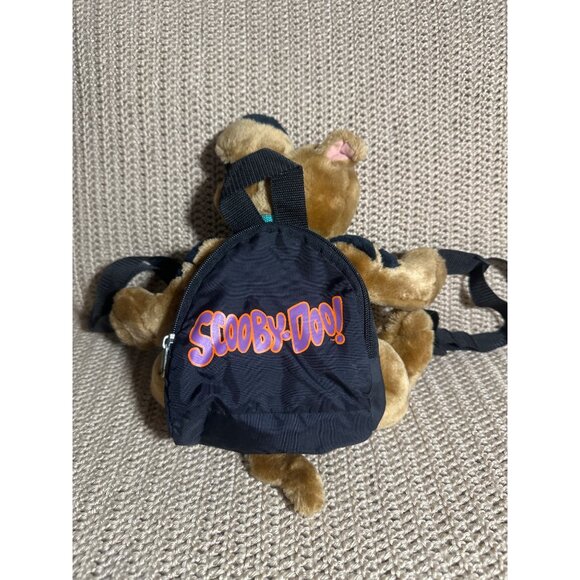 Vtg Scooby Doo Plush Backpack w/ Adjustable Straps & Zippered Mini Storage Bag - Picture 4 of 7